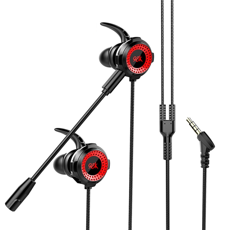

98K 3.5mm Game Earphone In-Ear Wired Computer Phone Headset with Mic(Black)
