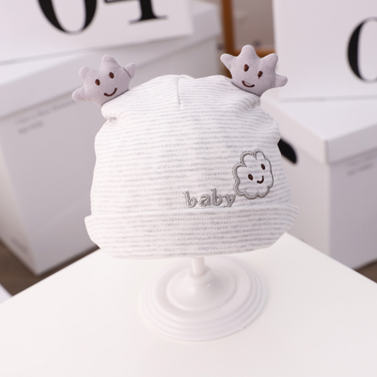 

MZ9819 Cartoon Cloud Pattern Baby Cotton Skullcap, Size: Cap Width About 16cm(Light Gray)