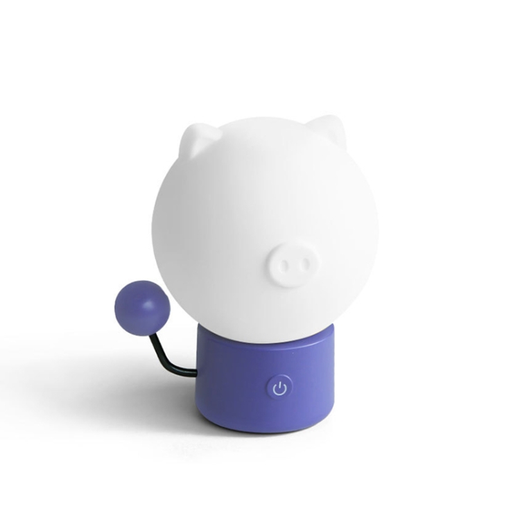 

Animal Modeling Night Light Decoration Atmosphere Bedside Table Lamp(Blue Pig)