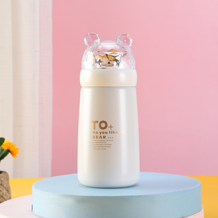 

304 Stainless Steel Crown Bear Vacuum Flask(Beige)