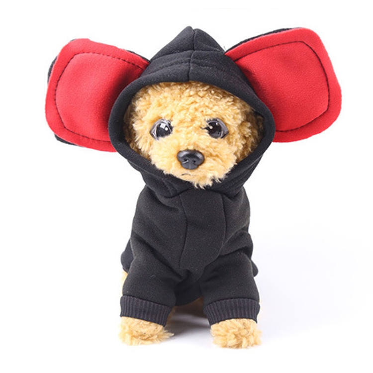 

Dog Hoodies Pet Clothes For Dogs Coat Jackets Cotton Dog Clothes, Size:S(Black with Cap)