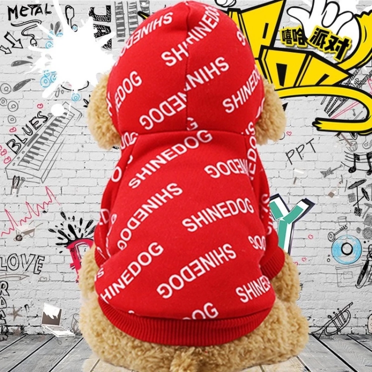 

Dog Hoodies Pet Clothes For Dogs Coat Jackets Cotton Dog Clothes, Size:M(Black with Letter)