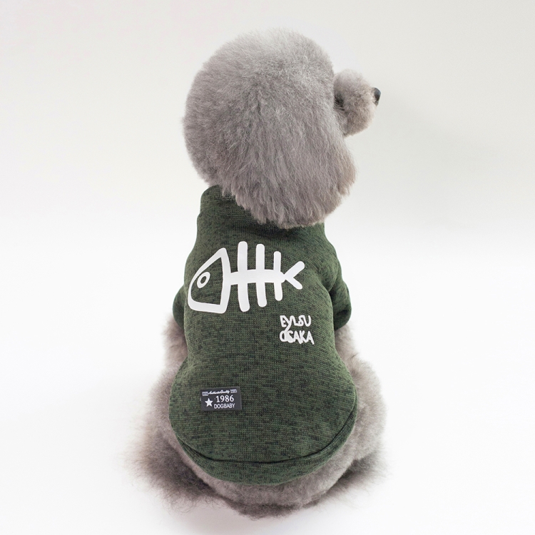 

Autumn Winter Pet Clothes Pet Vest Fishbone Hoodie for Puppy Dog, Size:S(Green)