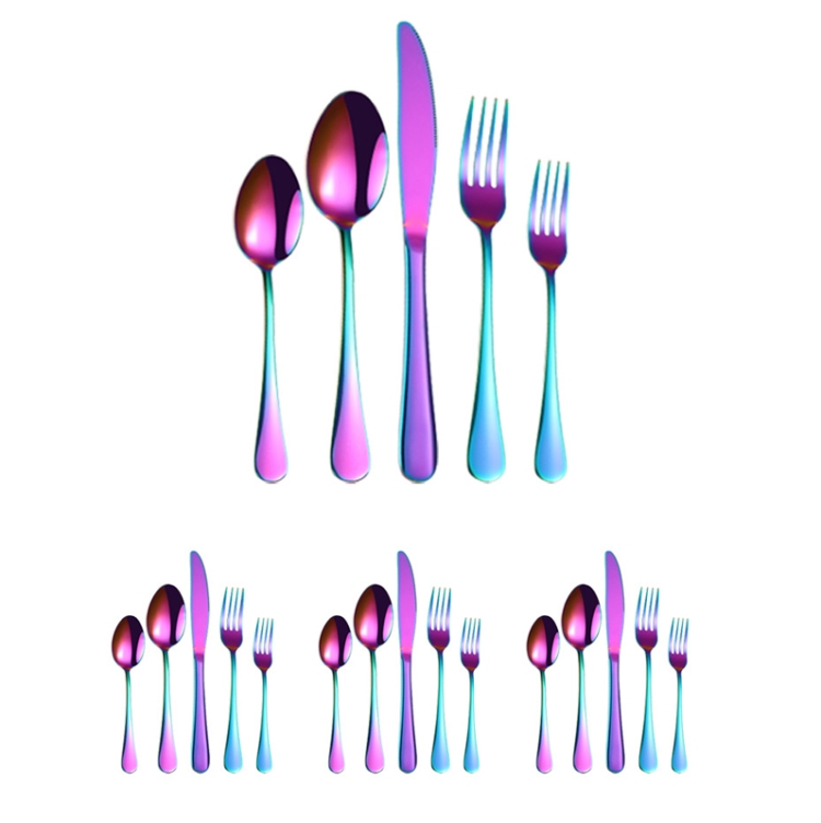 

20 in 1 Stainless Steel Cutlery Steak Cutlery Set, Specification: Colorful