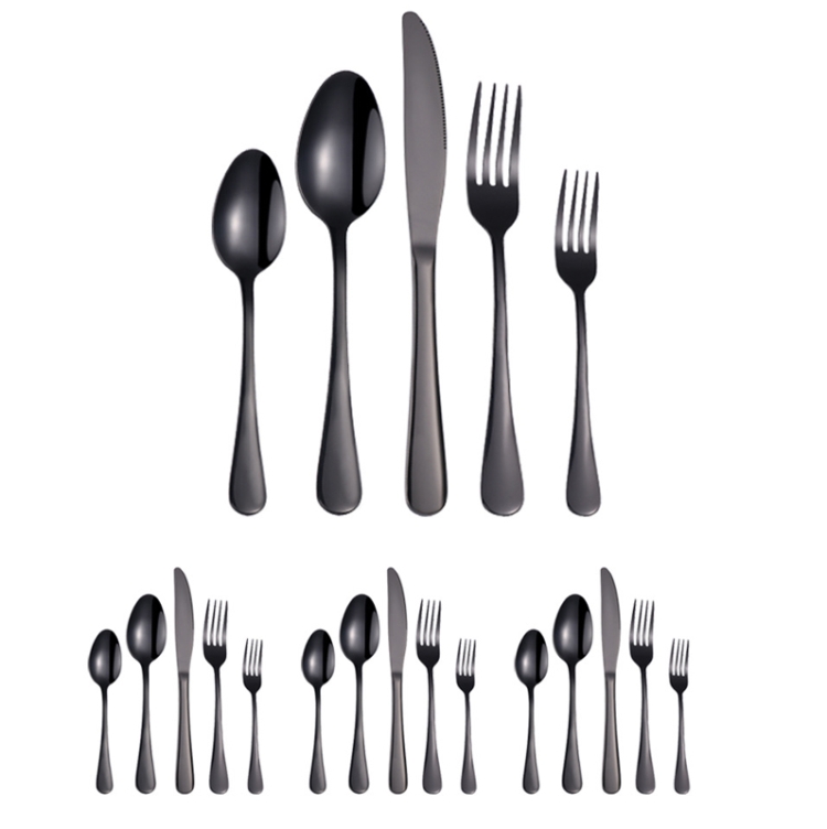 

20 in 1 Stainless Steel Cutlery Steak Cutlery Set, Specification: Black
