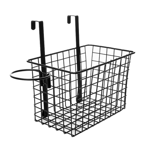 

Dormitory Wrought Iron Storage Basket Household Bathroom Rack(Black)