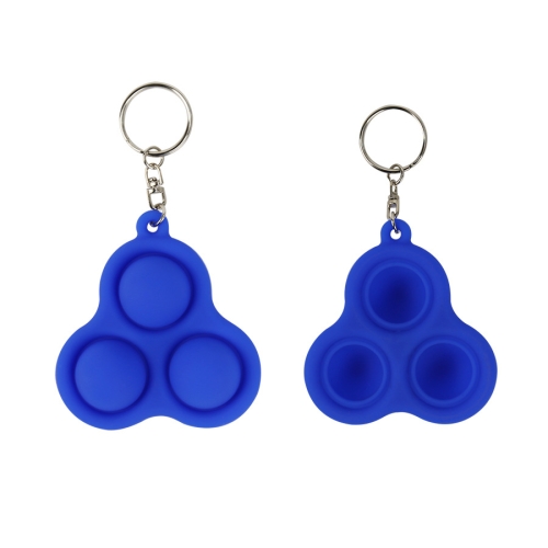 

4 PCS Press Bubble Fun Mini Pressure Relief Fingertip Toy Silicone Finger Practice Keychain,Style: Triangle (Blue)