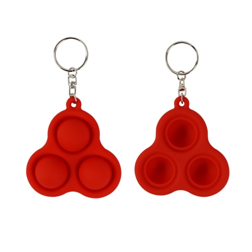 

4 PCS Press Bubble Fun Mini Pressure Relief Fingertip Toy Silicone Finger Practice Keychain,Style: Triangle (Red)