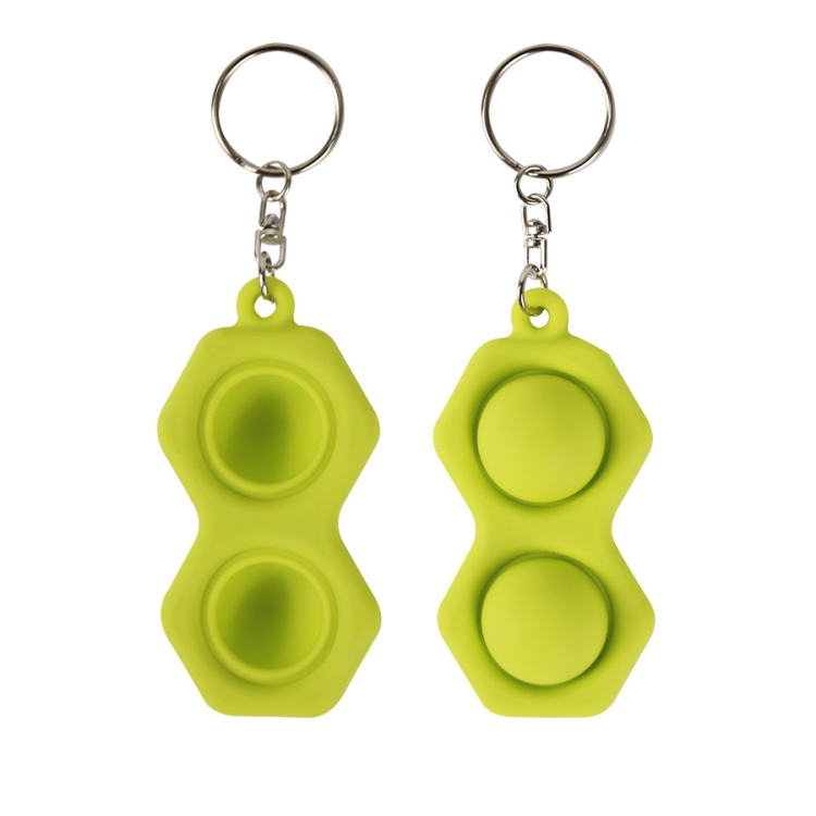 

4 PCS Press Bubble Fun Mini Pressure Relief Fingertip Toy Silicone Finger Practice Keychain,Style: Hexagon (Green)