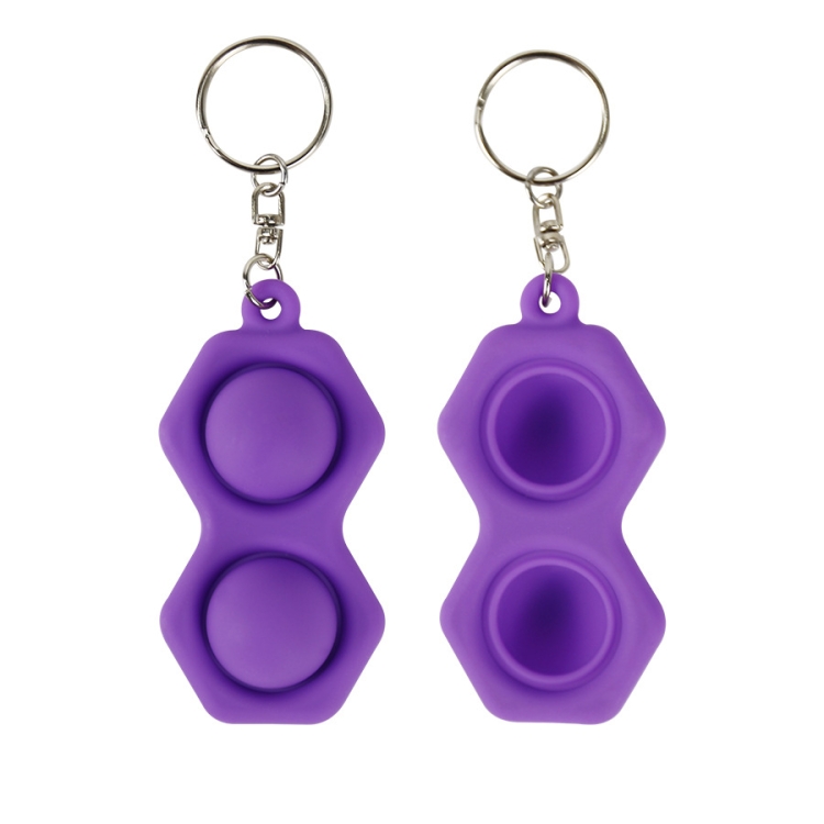 

4 PCS Press Bubble Fun Mini Pressure Relief Fingertip Toy Silicone Finger Practice Keychain,Style: Hexagon (Purple)