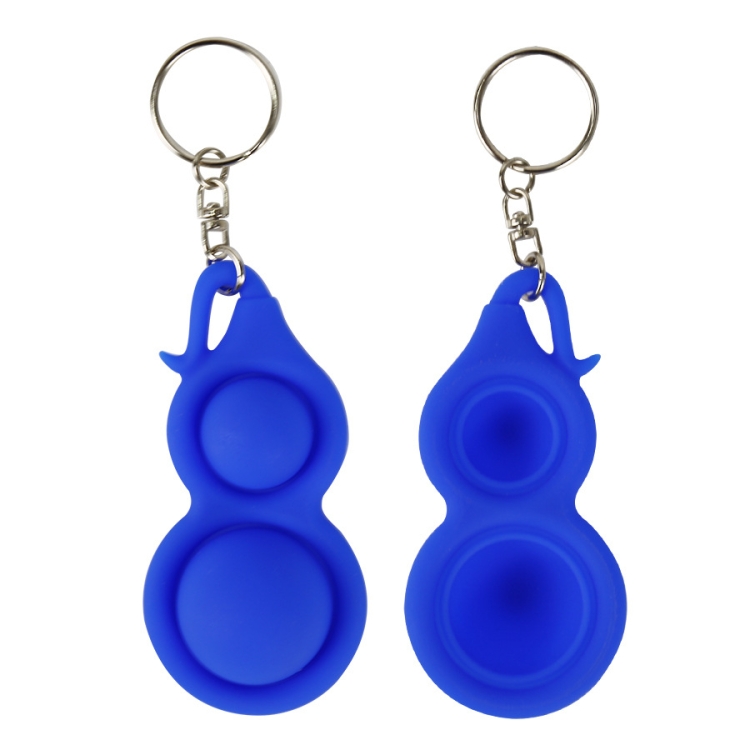 

4 PCS Press Bubble Fun Mini Pressure Relief Fingertip Toy Silicone Finger Practice Keychain,Style: Small Gourd (Blue)