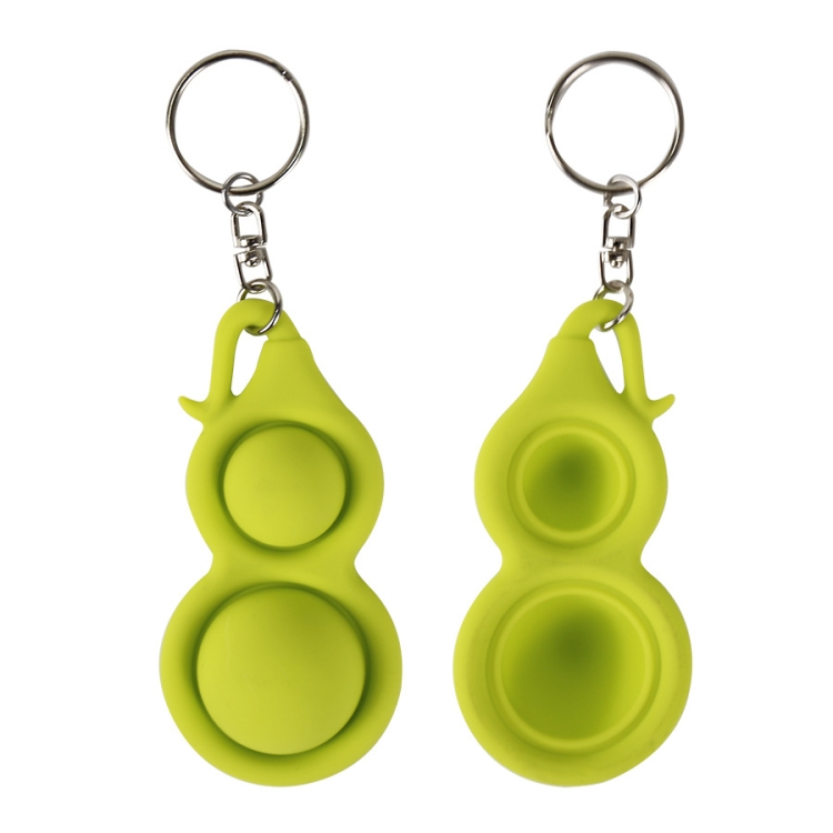 

4 PCS Press Bubble Fun Mini Pressure Relief Fingertip Toy Silicone Finger Practice Keychain,Style: Small Gourd (Green)