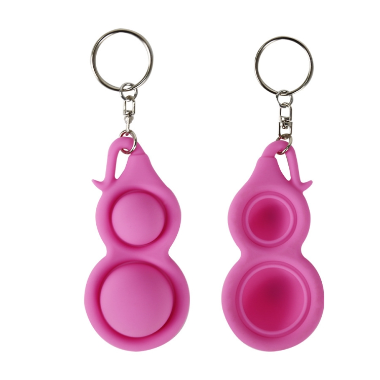 

4 PCS Press Bubble Fun Mini Pressure Relief Fingertip Toy Silicone Finger Practice Keychain,Style: Small Gourd (Pink)