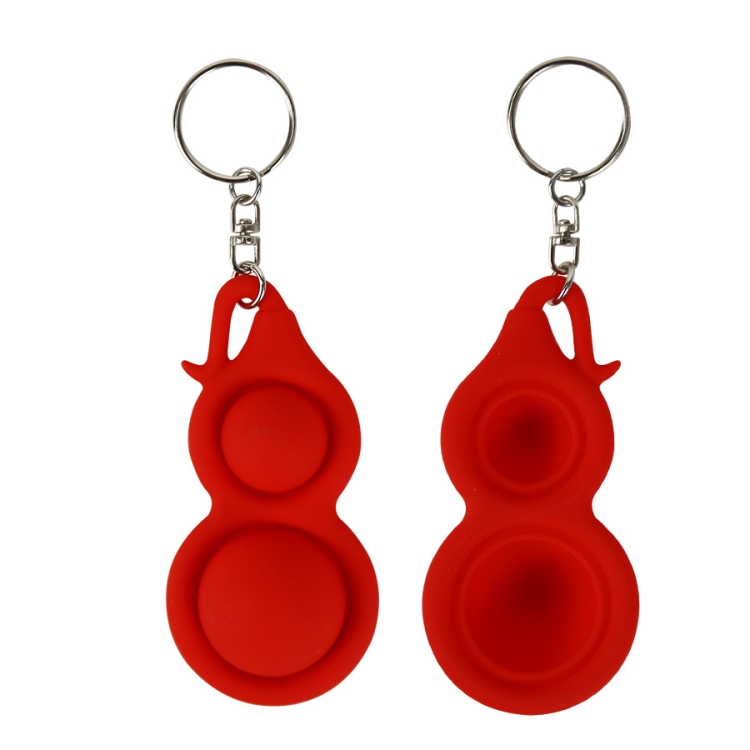 

4 PCS Press Bubble Fun Mini Pressure Relief Fingertip Toy Silicone Finger Practice Keychain,Style: Small Gourd (Red)