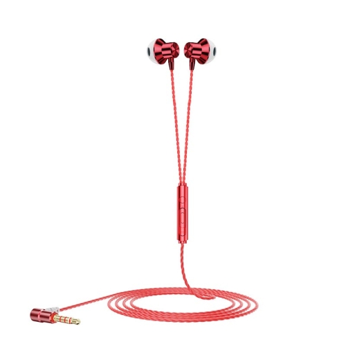 

F12 Elbow Earbud Headset Wire Control With Wheat Mobile Phone Headset, Colour: 3.5mm Jack (Red)