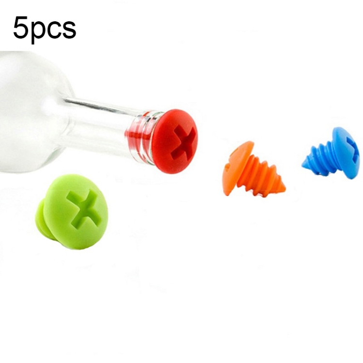 

10 PCS Screw Shape Red Wine Preservation Silicone Bottle Stopper Random Colour Delivery