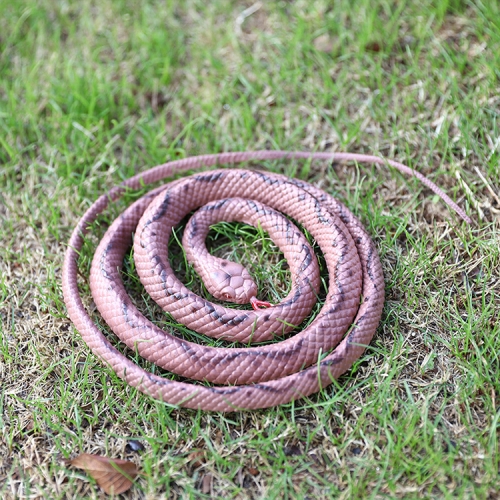 

2 PCS Boa Constrictor Tricky Toy Mischief Scary Simulation Snake(Brown)