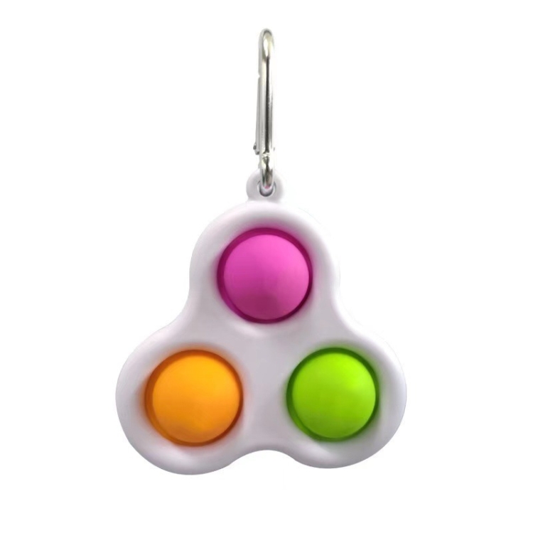 

Press Bubble Fun Mini Pressure Relief Fingertip Toy Silicone Finger Practice Keychain,Style: Three Rounds (Pink Orange Green)