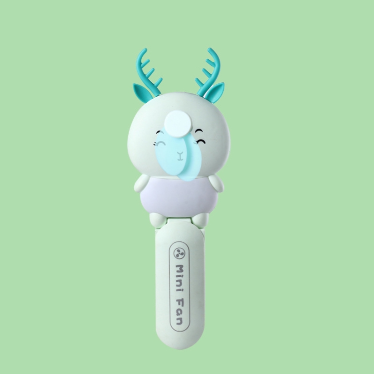 

Student Portable Beauty Mirror Comb Mini Handheld USB Fan, Colour: Green