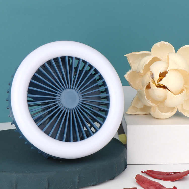 

6355 Mini Carabiner Folding Fan Night Light(Blue)