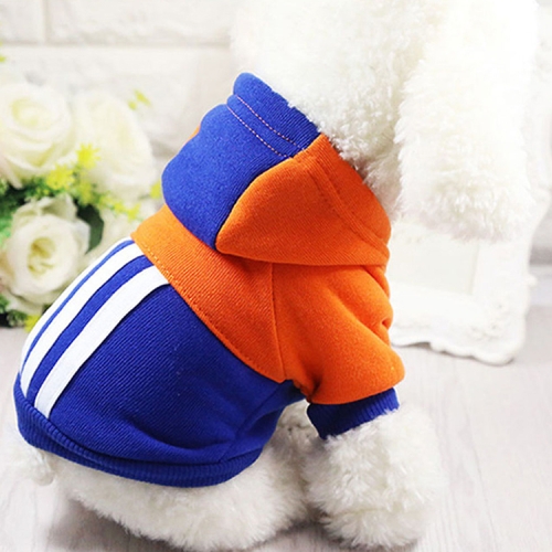 

Pet Soft Winter Warm Pet Dog Clothes Sports Hoodies for Small Dogs Chihuahua Pug French Bulldog Clothing Puppy Dog Coat Jacket(Dark Blue)