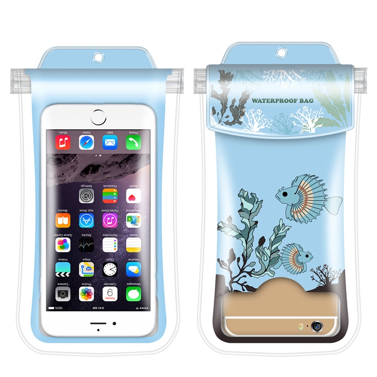

4 PCS Transparent Hanging Neck Waterproof Mobile Phone Bag Sleeve Underwater World Large Mobile Phone Waterproof Bag(Colorful Fish)