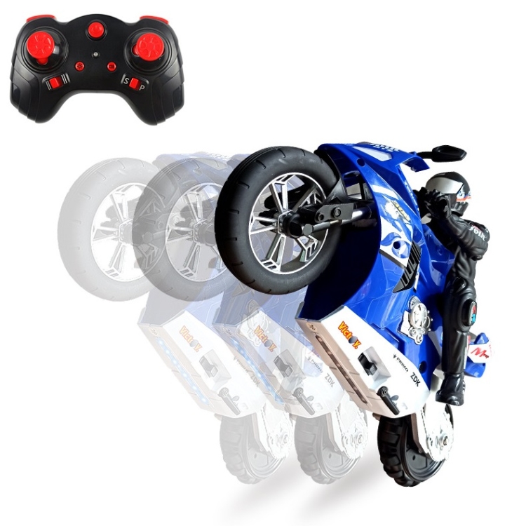 

2.4G Remote Control Self-Balancing Stunt Motorcycle Single-Wheel Standing Electric Toy Car(Blue)