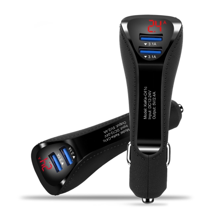

2 PCS Multi-Function Digital Display Car Charger Dual USB Interface Car Charger Display Voltage And Current