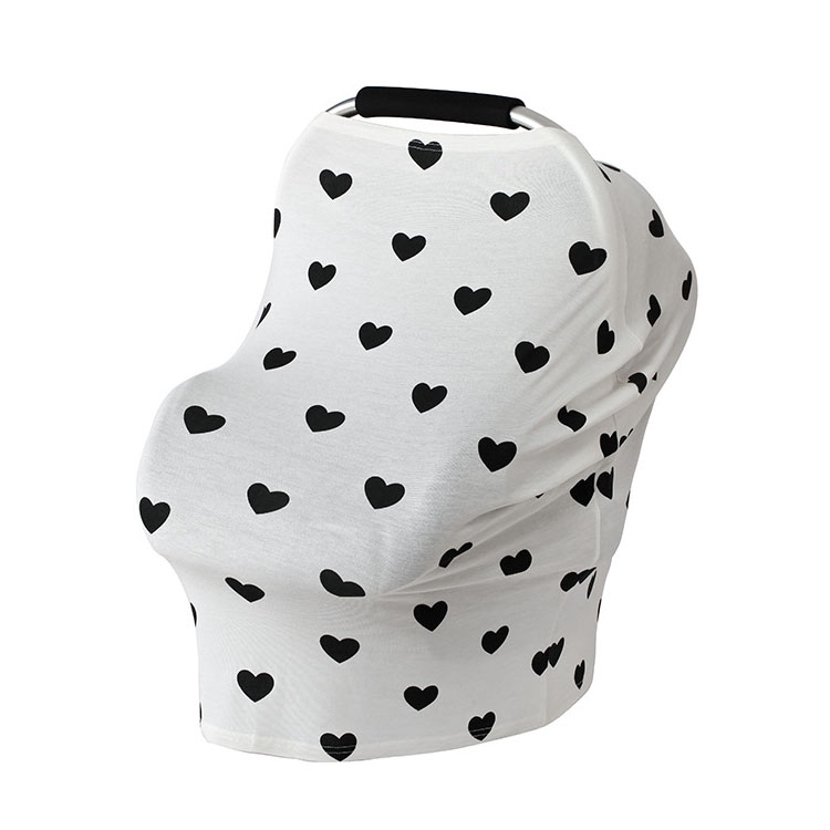 

Multifunctional Cotton Nursing Towel Safety Seat Cushion Stroller Cover(Love on White)