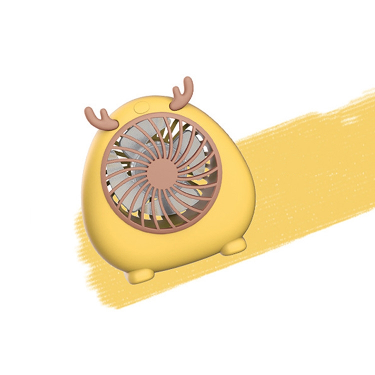 

6007 Lanyard Portable Desktop USB Handheld Mini Fan(Antlers-Yellow)