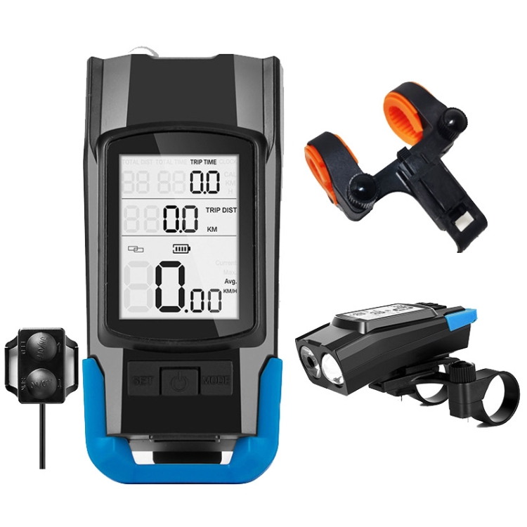

3 In 1 Wireless Bicycle Code Meter Lamp Strong Light Front Light, Colour: Upgrade Floating (Blue)
