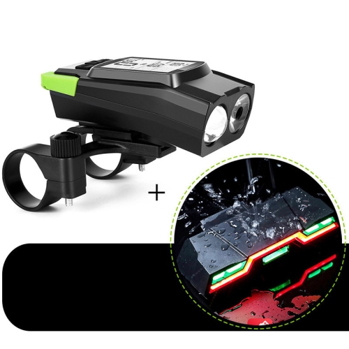 

3 In 1 Wireless Bicycle Code Meter Lamp Strong Light Front Light, Colour: Green Upgrade Floating + Tail Light