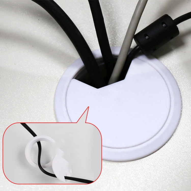 

20 PCS ABS Plastic Round Cable Box Computer Desk Cable Hole Cover, Specification: 53mm (White)