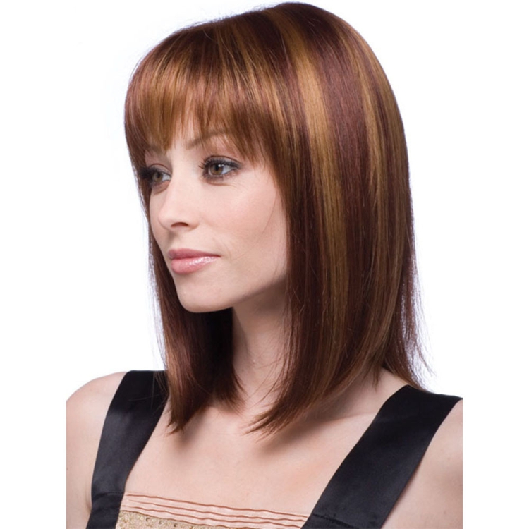 

Women Medium Long Style Straight Hair Headgear(Brown)