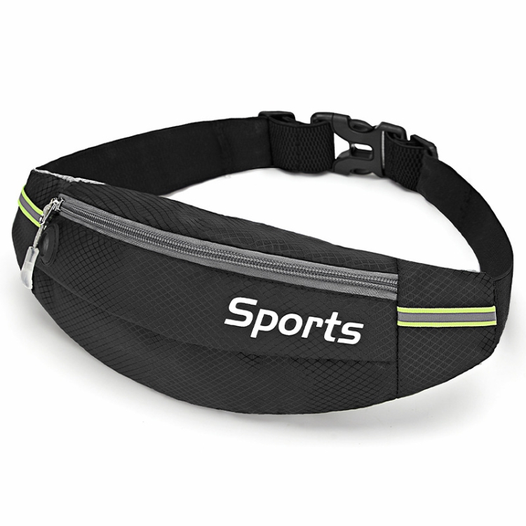 

Sports Waist Bag Running Equipment Lightweight Large-Capacity Water-Repellent Breathable Outdoor Bag, Size: 7 inch(Black)