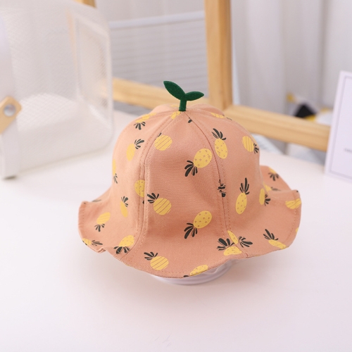 

C0505 Spring Cartoon Pineapple Print Pattern Baby Pot Hat Children Fisherman Hat Sun Hat, Size: Around 48cm(Dark Orange)