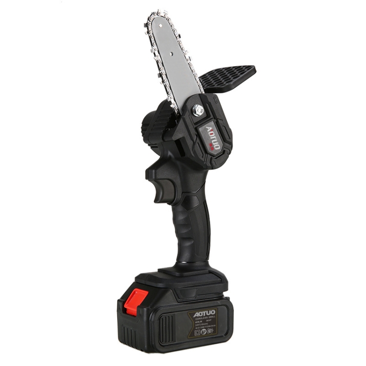 

AOTUO 4-Inch Rechargeable Cordless Chainsaw Garden Logging Trimming Electric Chainsaw, Specification: 36V 4000mAh CN Plug