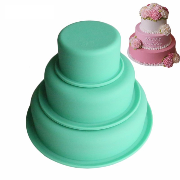 

Three-Layer Round Cake Mold Silicone Baking Mold Pizza Cake Base