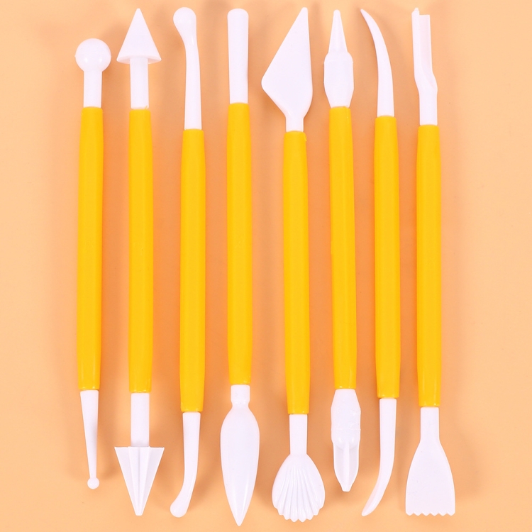 

10 Sets Carving Pen Cake Fondant Carving Knife Making Cutting Tool 01071 Yellow (OPP Bag Packaging)