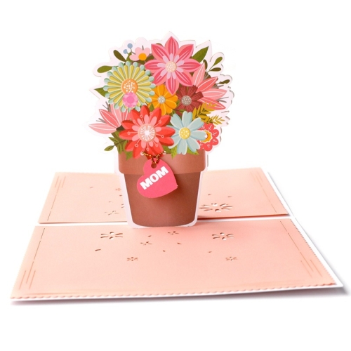 

2 PCS Three-Dimensional Greeting Card For Mother Day Good Mother 3D Blessing Paper Carving Greeting Card