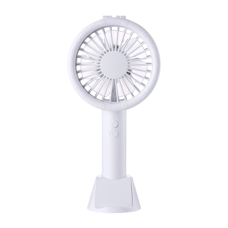 

TF02 Handheld Desk Lamp Fan Mini Portable USB Mobile Phone Holder Fan(White)