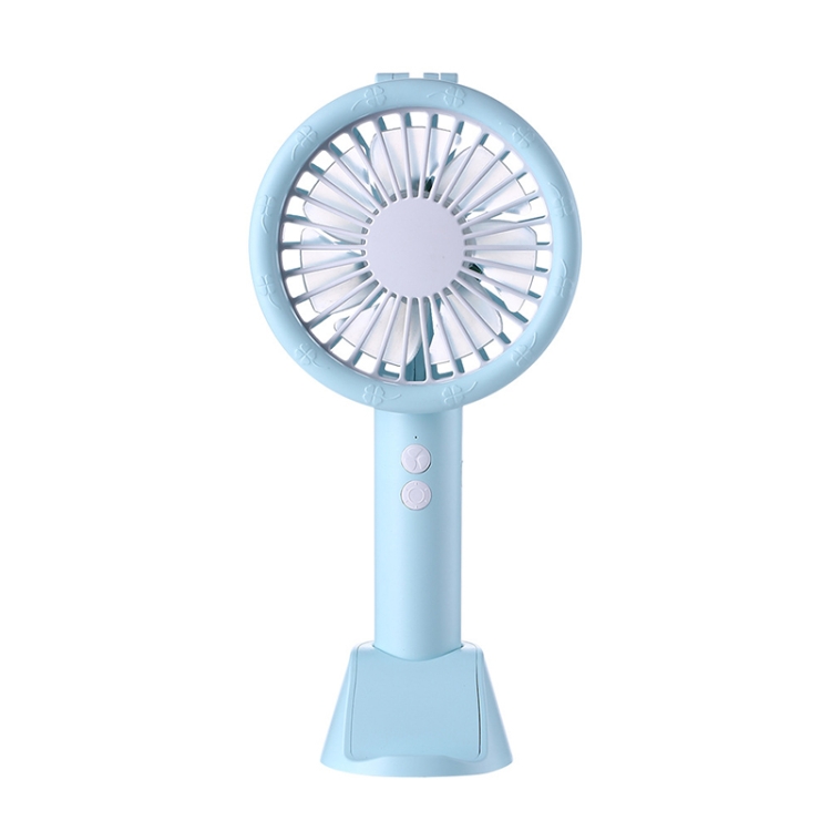 

TF02 Handheld Desk Lamp Fan Mini Portable USB Mobile Phone Holder Fan(Blue)