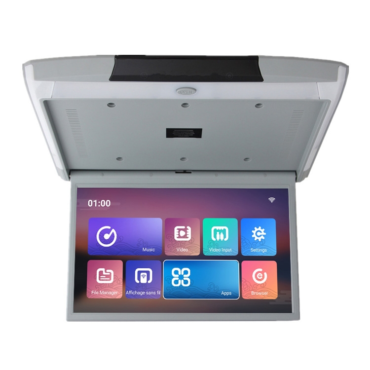 

17.3 Inch Car Mounted TV Ceiling Display Android 9.0 Rear Entertainment System 2+16G WIFI Version(Gray )