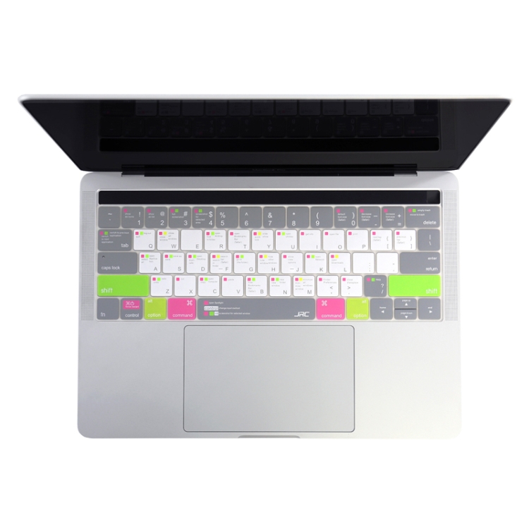 

JRC English Version Colored Silicone Laptop Keyboard Protective Film For MacBook Air 13.3 inch A1932 (2018)(Ash + Pink)