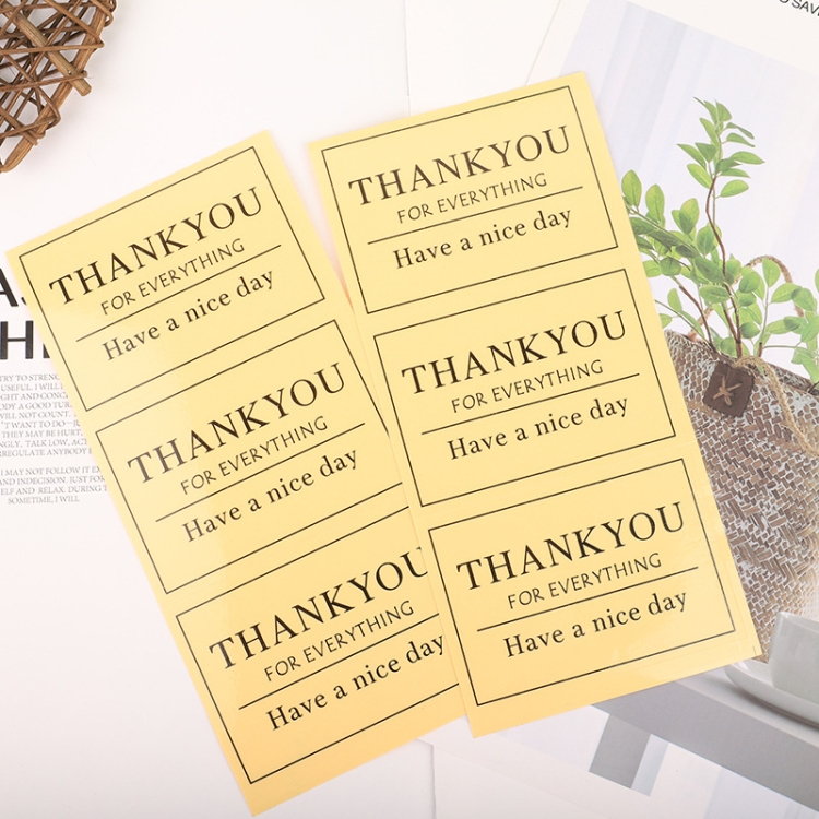 

100 Packs Thank You Drink Bottle Sticker Transparent Self-Adhesive Baking Sticker Label