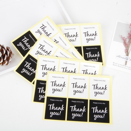 

100 Pcks Thank You Moon Cake And Egg Yolk Pastry Sealing Sticker Packaging Box Sticker Decoration