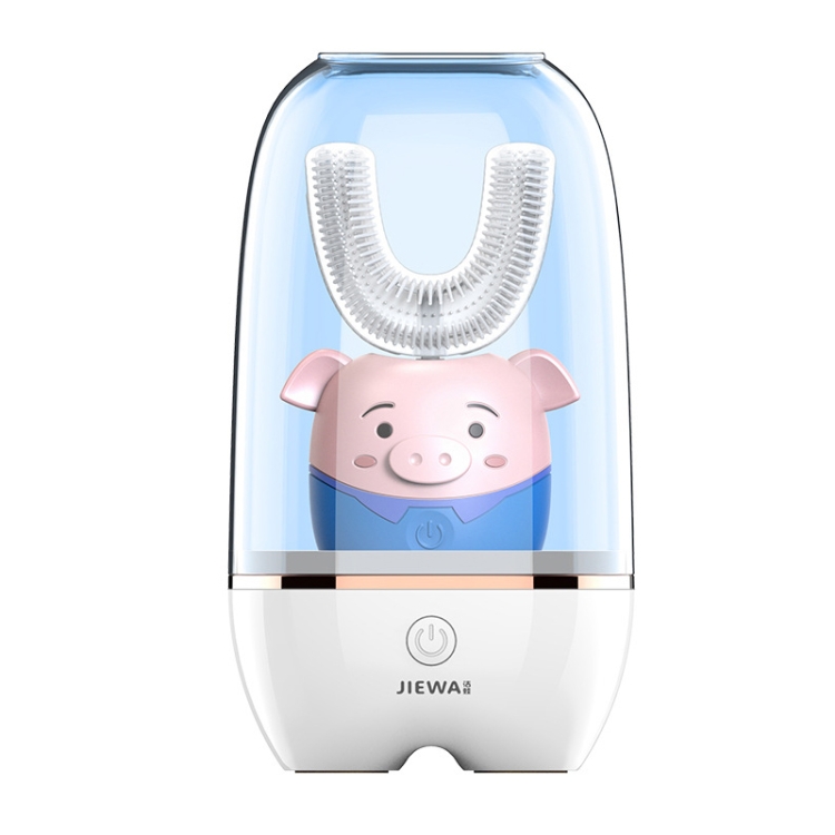 

JIEWA Smart Sonic Charging Disinfection U-Shaped Toothbrush Automatic Mouth-Type Children Electric Toothbrush 6-13 Years Old (Little Pig )