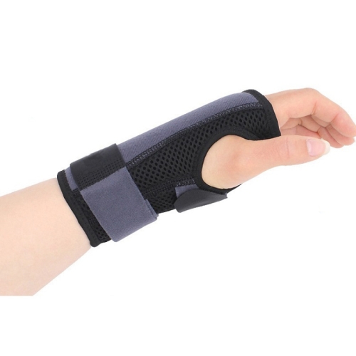 

2PCS Two-Way Compression Stabilized Support Plate Wrist Brace Fracture Sprain Rehabilitation Wrist Brace, Specification: Right Hand M (Black Grey)