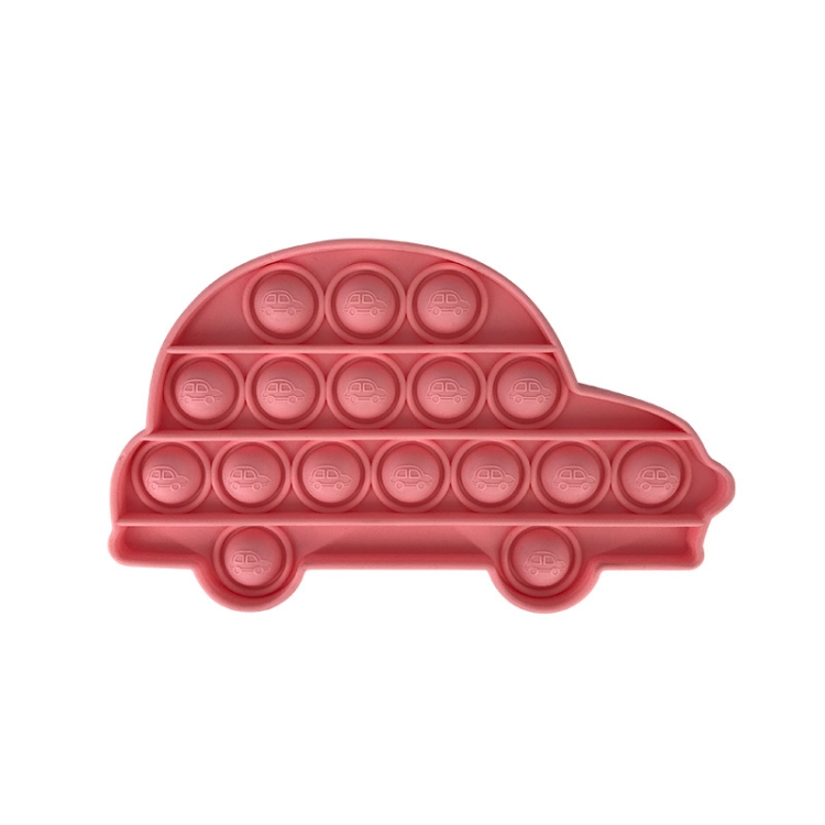 

5 PCS Child Mental Arithmetic Desktop Educational Toys Silicone Pressing Board Game, Style: Car (Pink)