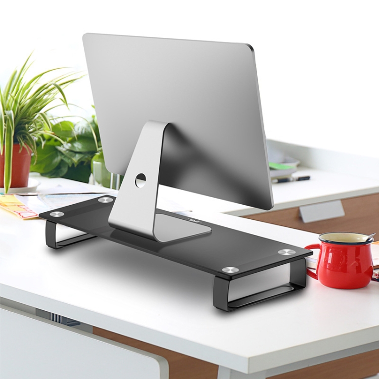 

JRC GT05 Desktop Computer Monitor Heightening Bracket Glass Base Computer Cooling Storage Bracket